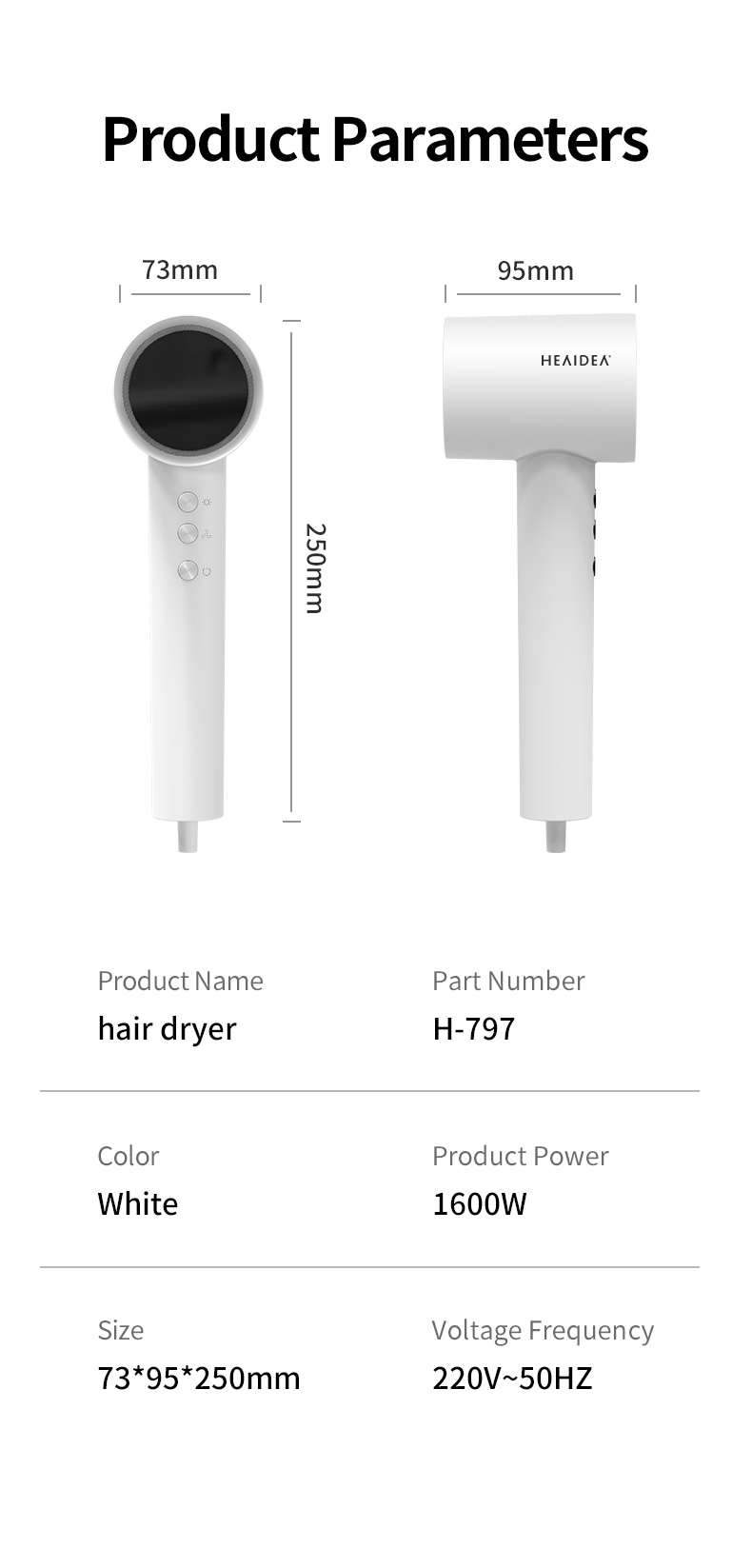 H Hair Dryer 797 09